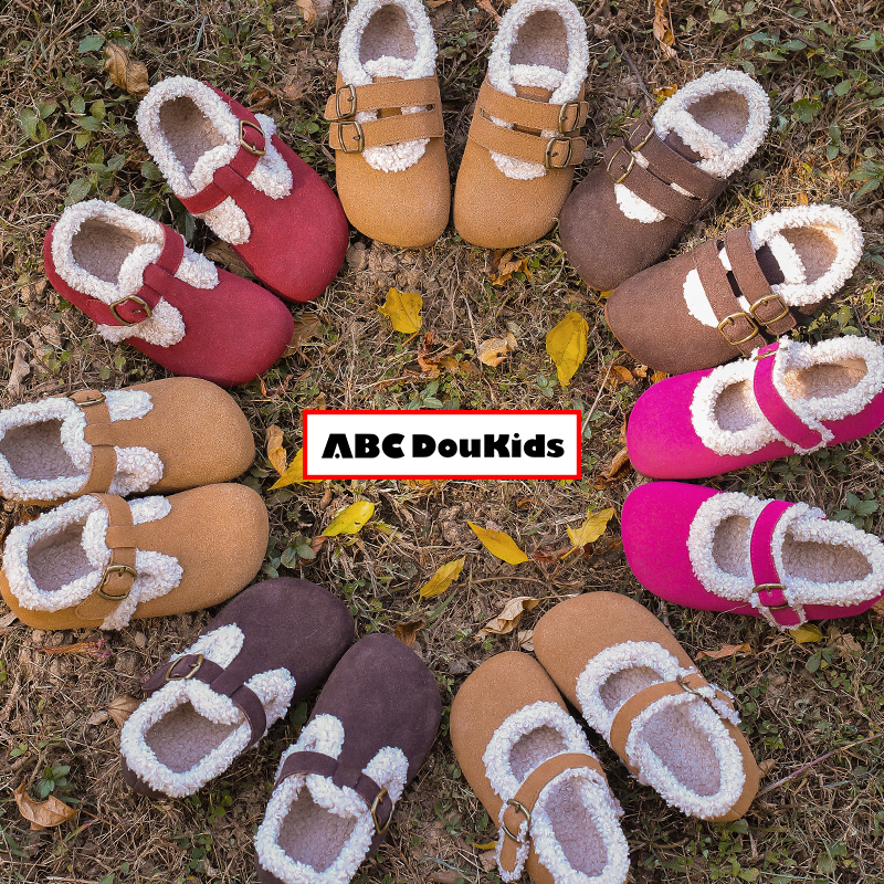 儿童羊羔毛单鞋加绒豆豆鞋勃肯鞋