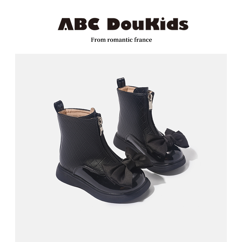 女童靴子潮流蝴蝶结儿童公主短靴