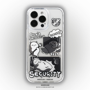KOERCASE 美式惊悚小幽灵闹鬼漫画手机壳涂鸦情侣少女 卡通插画原创意小众适用苹果17iPhone15ProMax14Pro16