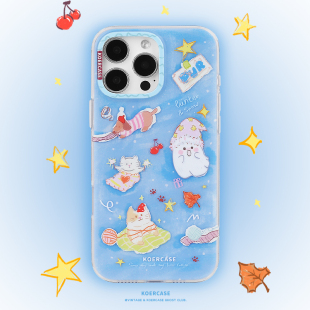 KOERCASE 初冬萌宠猫狗小幽灵手机壳涂鸦呆萌甜美少女 卡通插画原创意小众适用苹果16iPhone15ProMax14Pro17