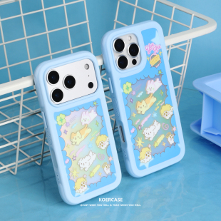 KOERCASE 宠物流星小幽灵手机壳镭射呆萌ins卡通插画原创意涂鸦小众适用苹果16iPhone15ProMax14Pro17Air