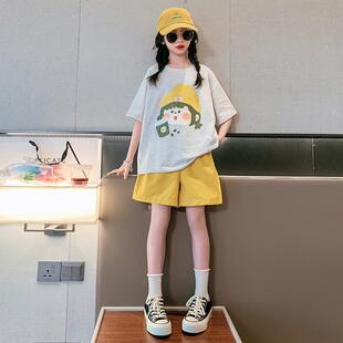 女童夏装套装2025新款洋气儿童运动短裤子夏季女孩大童装女装外穿