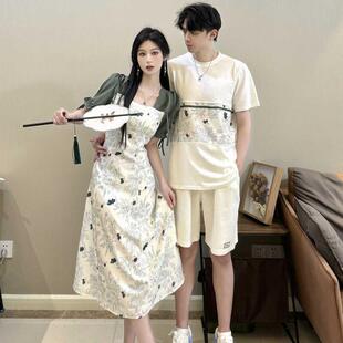 情侣装2024新款夏季一裙一衣气质高级感法式复古温柔风连衣裙显瘦