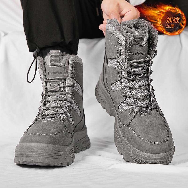 雪地靴男款冬季防水防滑工装马丁靴高帮长筒棉靴加绒加厚保暖棉鞋,流行男鞋,时尚雪地靴,淘宝优惠券,粉丝福利购,淘宝优惠卷