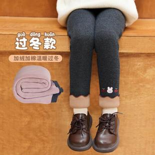子女宝宝棉裤 一体绒儿童保暖外穿长裤 2025新款 女童加绒加厚打底裤