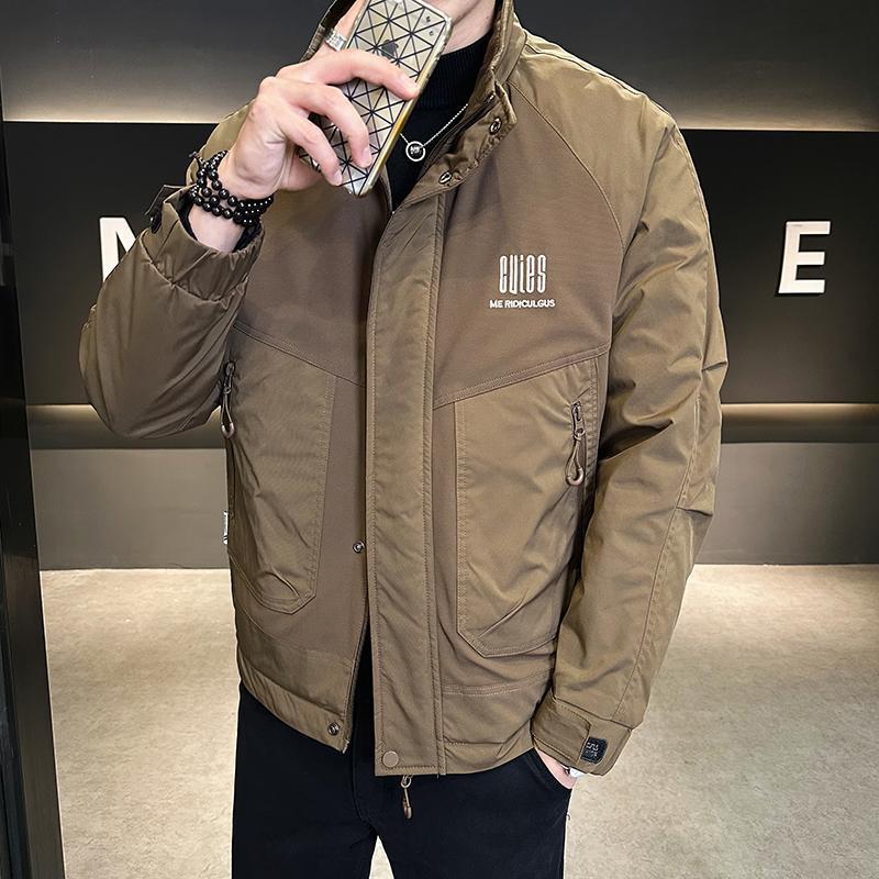 立领夹克男士2025秋冬季新款潮牌加棉加厚休闲外套男款青年上衣服