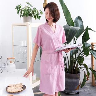 春夏季 薄款 浴袍情侣睡袍女汗蒸服美容院睡衣男加大码 家居服一体式