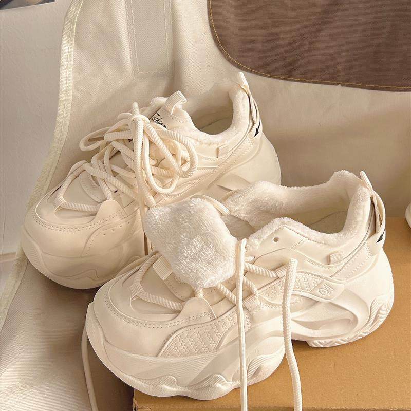 老爹鞋女2025秋冬季加绒女鞋保暖棉鞋配阔腿裤鞋子百搭厚底小白鞋,女鞋,老爹鞋,淘宝优惠券,粉丝福利购,淘宝优惠卷