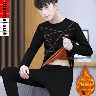 采购产品男子的保暖内衣集秋天和冬天的青年天鹅绒增厚的秋天衣服