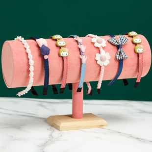 绒布头箍架桌面发箍摆件头绳收纳架首饰道具手镯手串饰品展示架子