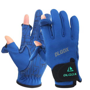 冬季钓鱼手套冬钓加绒加厚防水防寒翻盖漏指保暖手套秋冬钓鱼手套