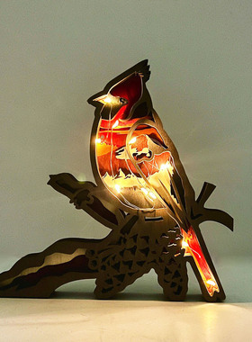 家居装饰木质摆件工艺品红鹦鹉