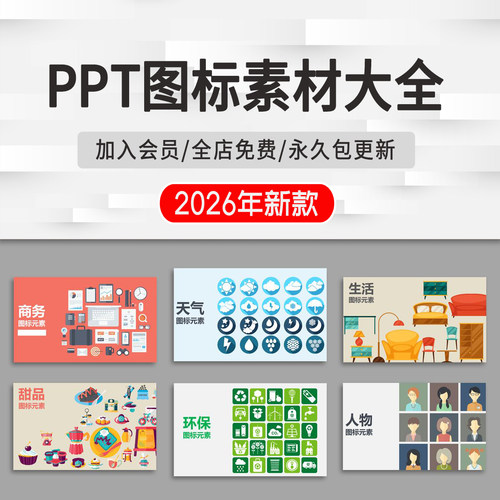 PPT图标素材设计矢量方案文本人物教育商务环保医疗生活交通元素