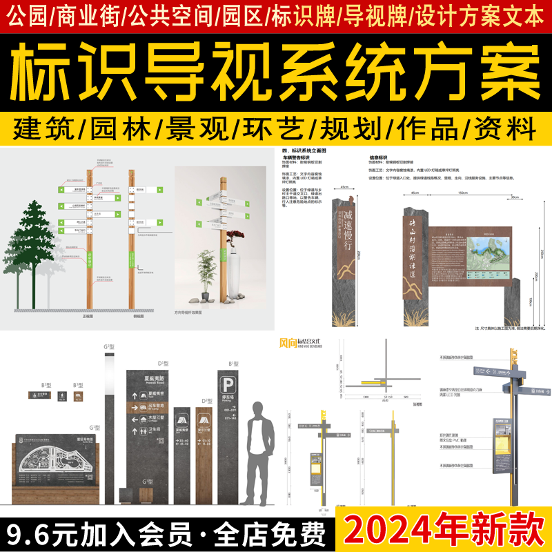 公园商业街公共空间园区标识牌导视系统概念设计方案文本PDF案例