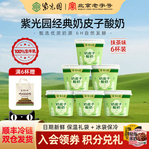紫光园抹茶味奶皮子酸奶100g