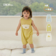 papa爬爬夏季 儿童男女宝宝立体造型连体衣无袖 婴儿爬服外出休闲
