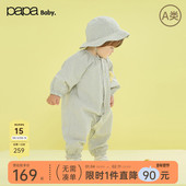 纯棉户外婴儿爬服 宝宝连体衣男女宝中袖 新品 papa爬爬春季