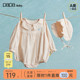 papa爬爬春季 新品 婴儿包屁衣女宝泡泡皱花边纯棉亲肤连体衣