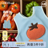 儿童马甲男女童两面穿背心上衣柔软 papa爬爬新春秋季 糯米棉