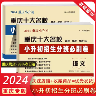 重庆十大名校小升初招生分班必刷卷语文数学全套 2024新版 小学毕业升学真题详解总复习资料五六年级冲刺名校小升初必刷题复习资料