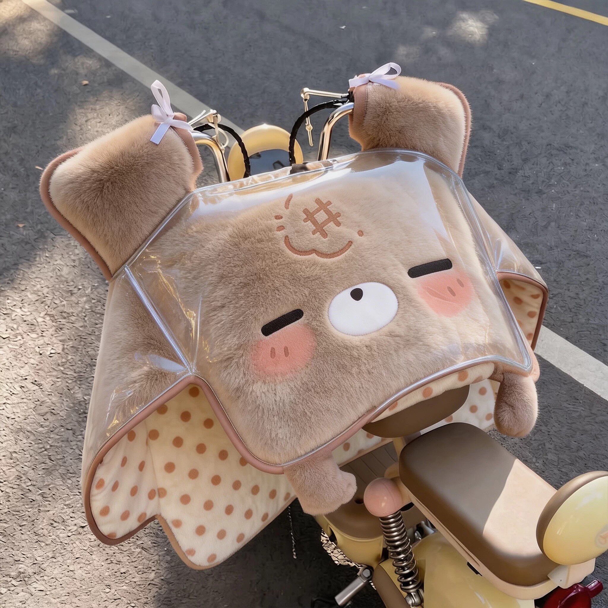 秋冬加绒加厚防水电动车挡风被