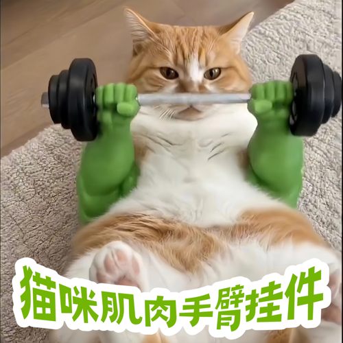 猫咪肌肉手臂挂件3D打印
