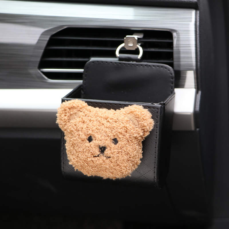 汽车小熊出风口置物盒挂袋