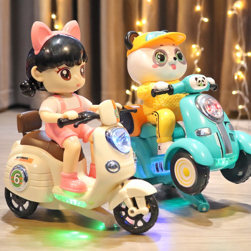 灯光音效电动特技摩托车万向行驶