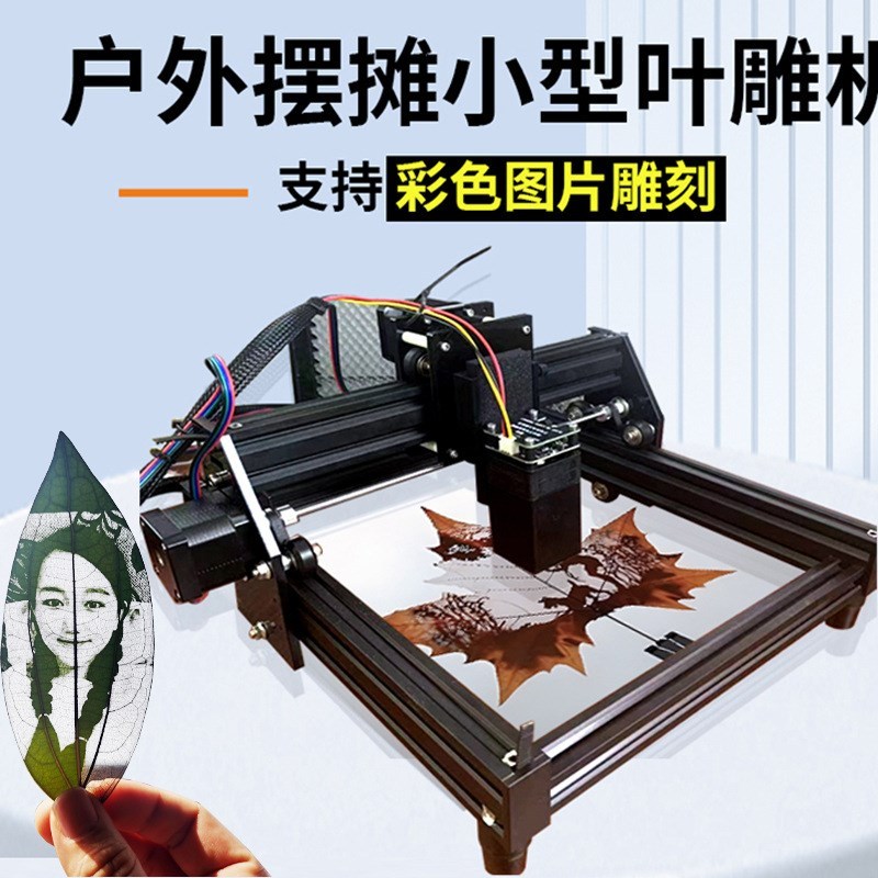 小型摆摊叶c子打印照片机器手机控制激光雕刻机全自动叶雕机设备