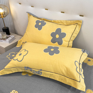 RI0T纯棉枕套一对装 家用磨毛加厚全棉整头枕头套48x74cm枕芯内胆