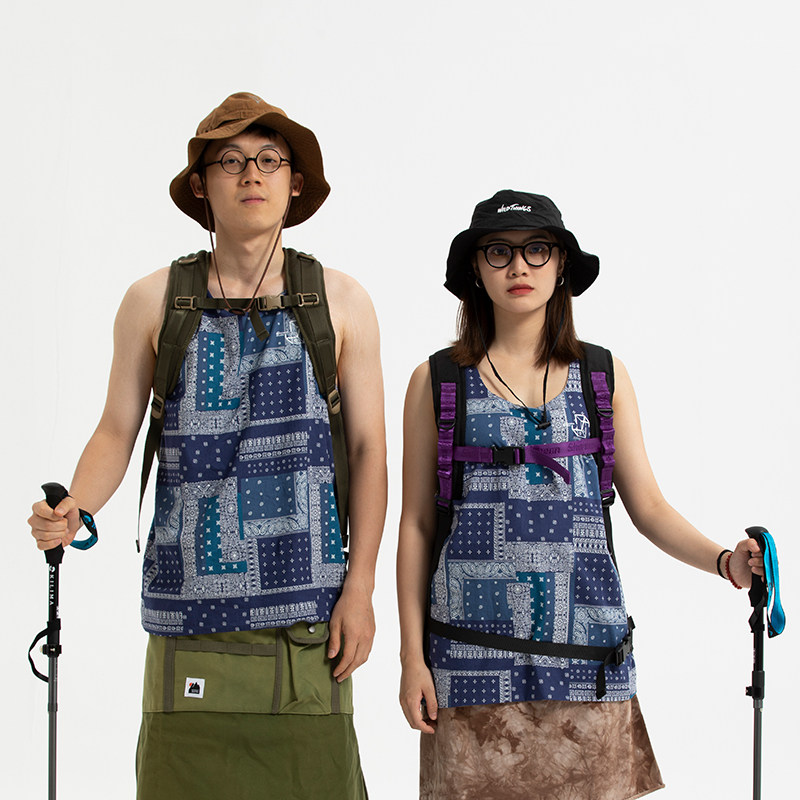 Shounenn原创日系复古腰果花背心男女网眼运动篮球衣坎肩无袖T恤