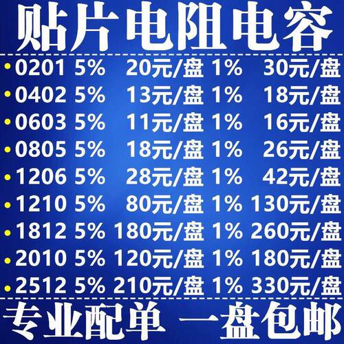 厚声国巨贴片电阻1210 1812 2010 2512大体积1W精密度1% 5%配单