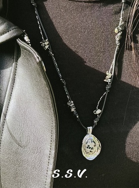 SSV斑点石编织长项链轻奢高级感原创设计毛衣链卫衣链个性百搭