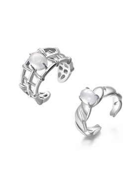 琉璃开口戒指女可调节ins