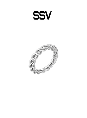 编织麻花戒指18k金轻简约ins