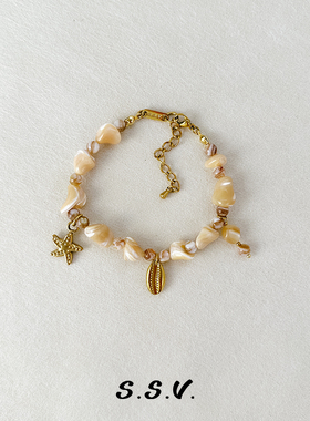 SSV海螺旋律串珠手链女ins轻奢小众原创设计精致手串度假风送礼物