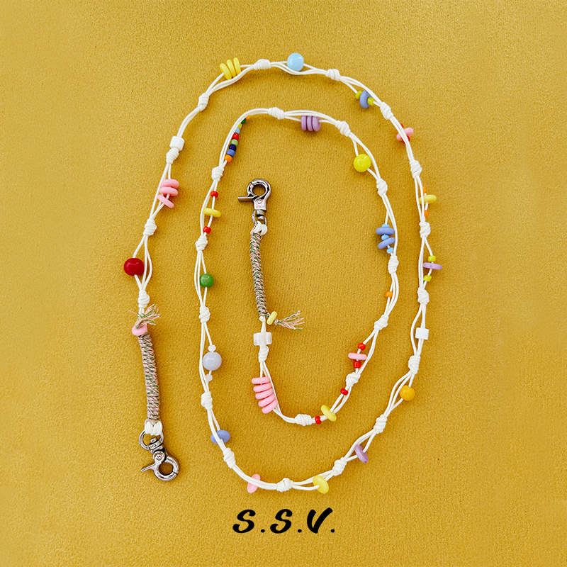 SSV糖豆便携多功能手机挂链配件手工串珠挂链手机链绳多巴胺ins风