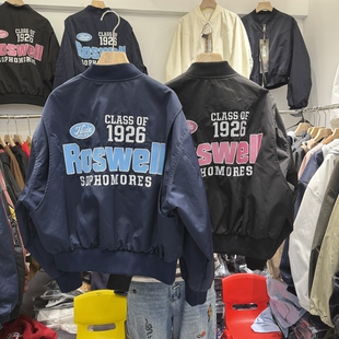 2025秋季新款刺绣潮流夹克棒球服后背字母长袖短款外套休闲