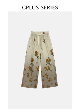 秋冬新品ivy吕颖博主同款【CPLUS SERIES】渐变碎花抽绳长裤