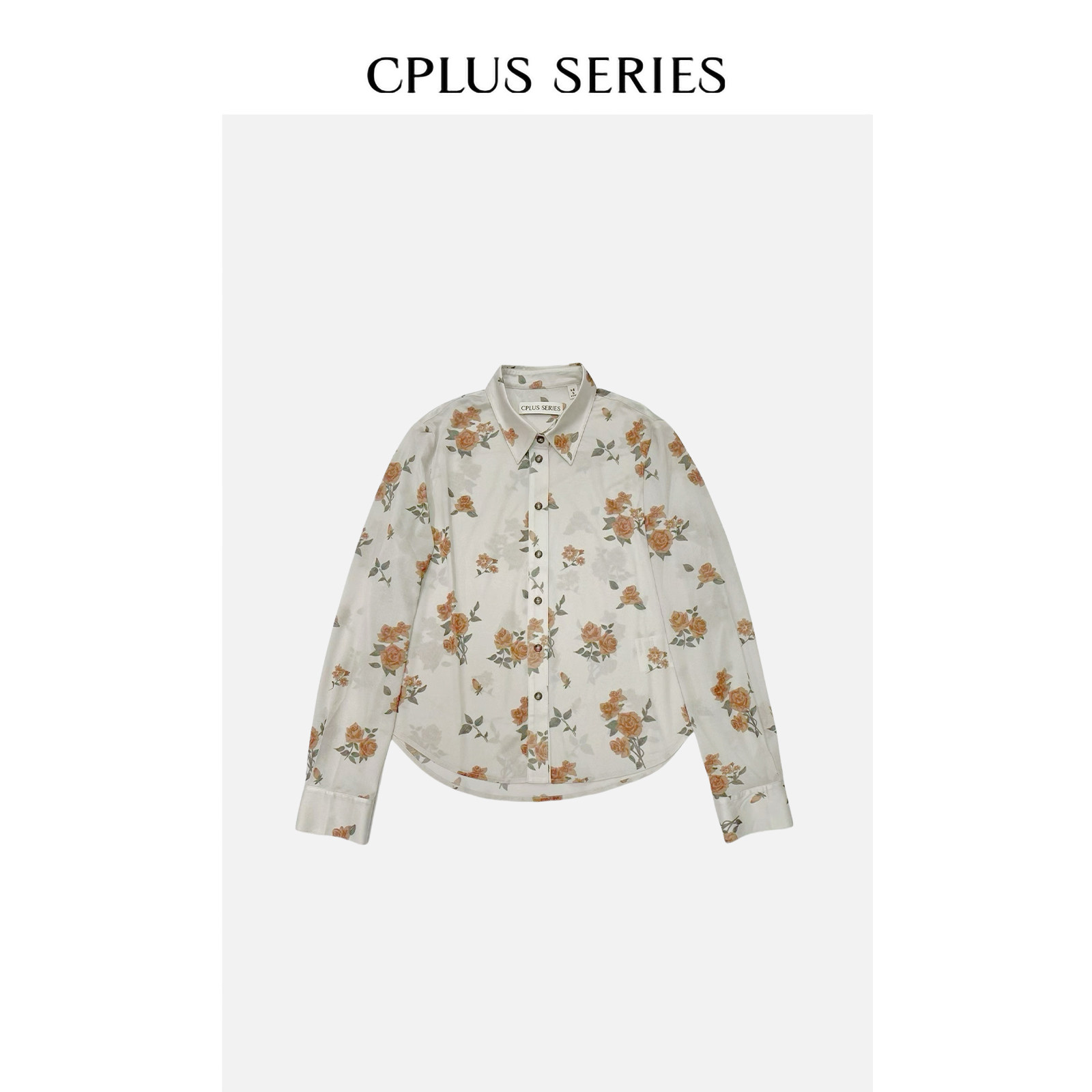 秋日碎花长袖衬衫