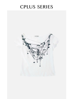 秋冬新品【CPLUS SERIES】堆叠项链印花短袖t恤