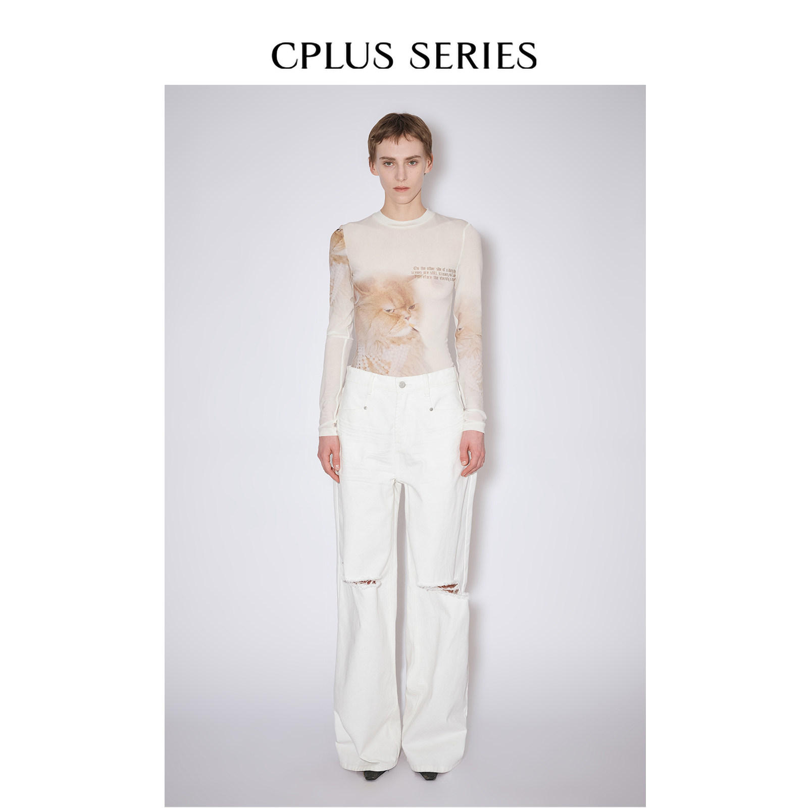 秋冬新品【CPLUS SERIES】猫咪印花上衣