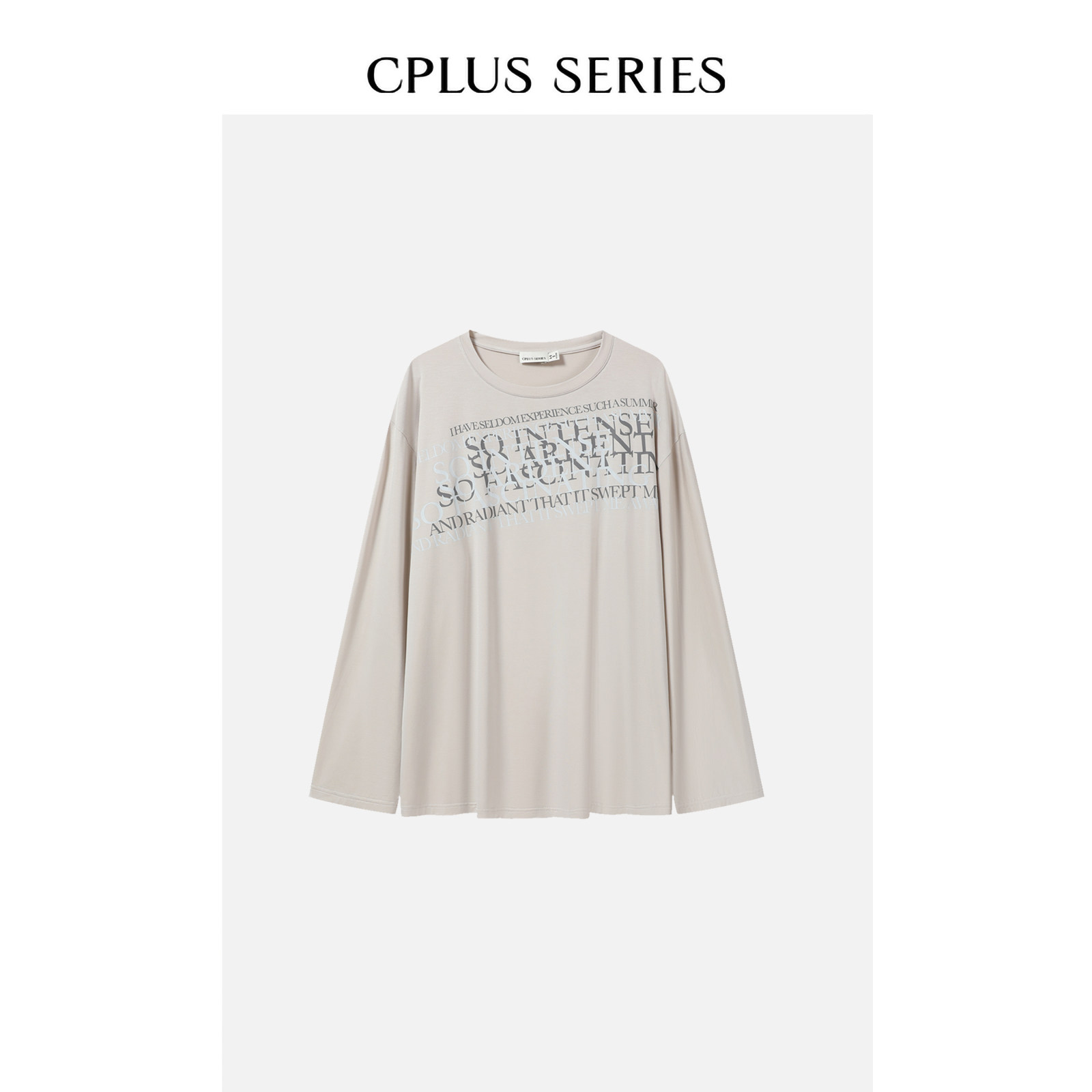 [新品]CPlus Series做旧字母印花宽松长袖T恤打底