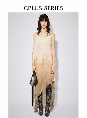 迪丽热巴同款【CPLUS SERIES】女士多层荷叶边吊带连衣裙子