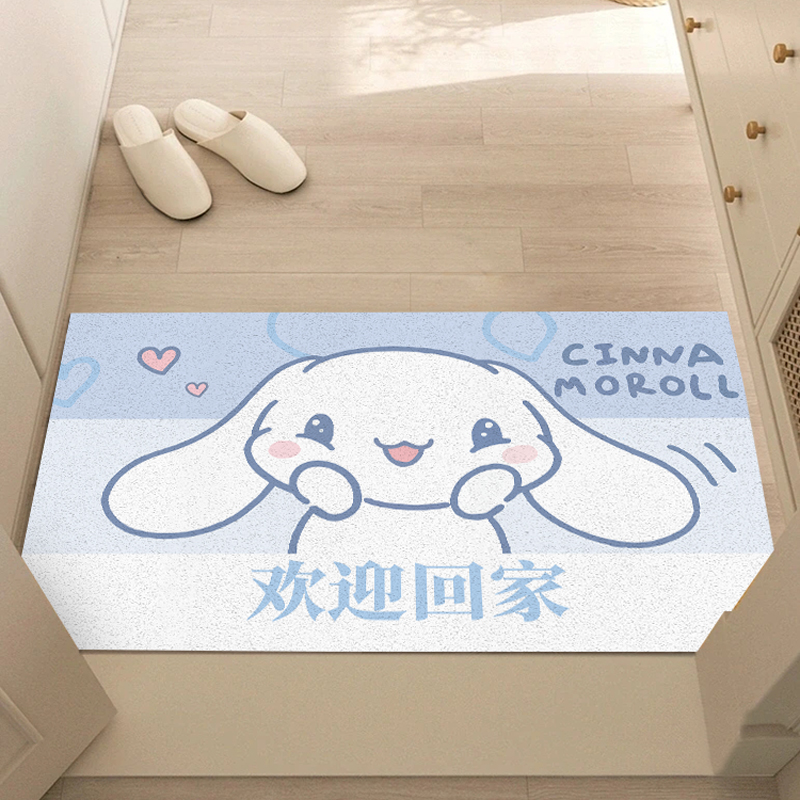 玉桂狗丝圈脚垫防滑底卡通地垫进门口入户门垫蹭土垫子除尘可裁剪