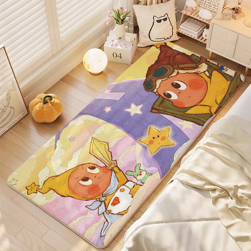 新款星星人儿童房床边毯加厚卧室地毯客厅沙发茶几卡通地垫可定制