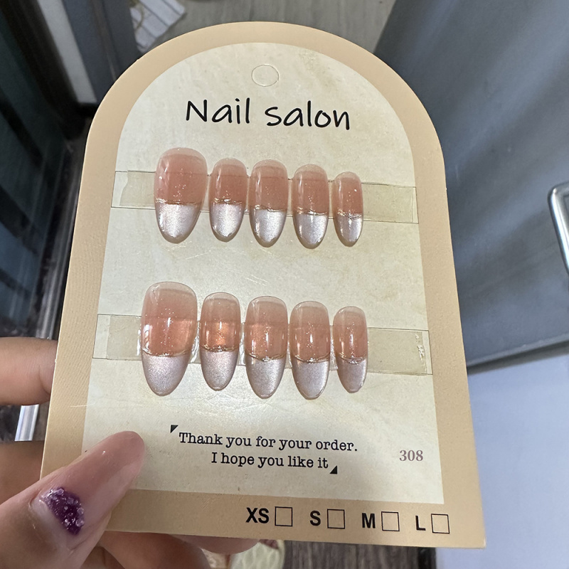 纯手工鎏金穿戴甲猫眼美甲贴片