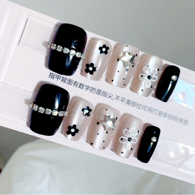 小香风猫眼纯手工穿戴甲指甲贴片