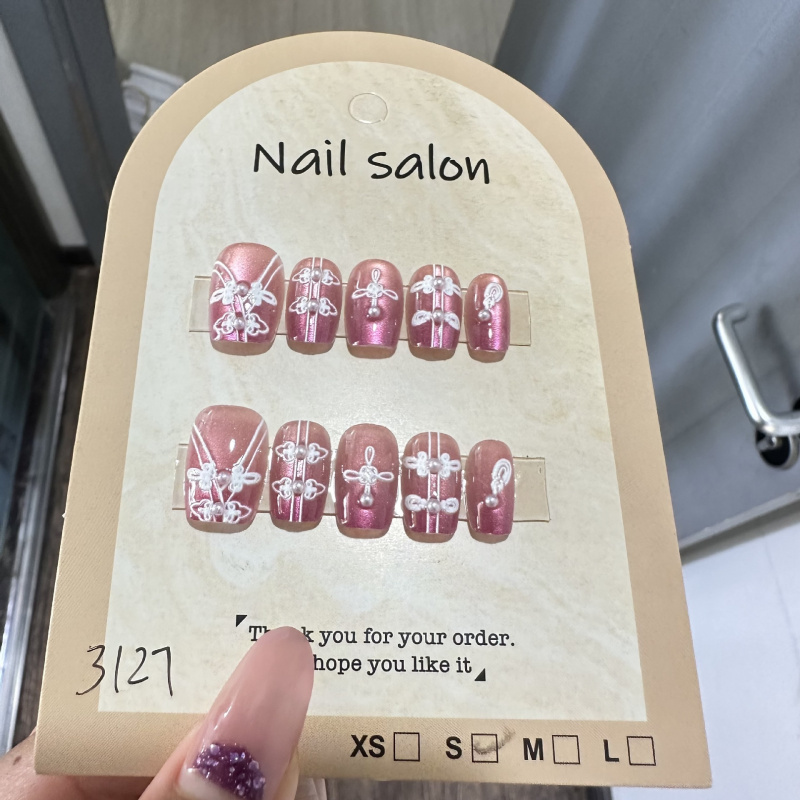 纯手工鎏金穿戴甲猫眼美甲贴片