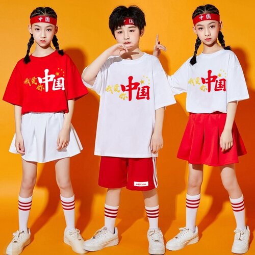 波希兔男女童中国风啦啦队表演服